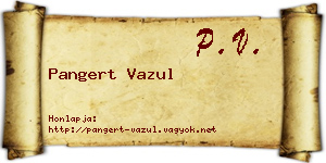 Pangert Vazul névjegykártya